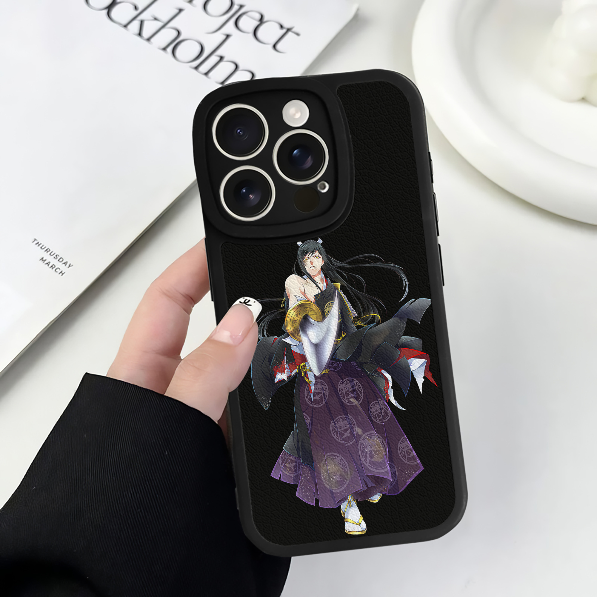（画像用） 刀剣乱舞 Touken Ranbu 【iPhone 16シリーズ対応】シリコンスマホケース（レザー調） 材質：シリコン